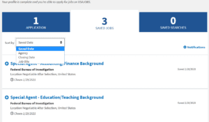 Sort saved jobs