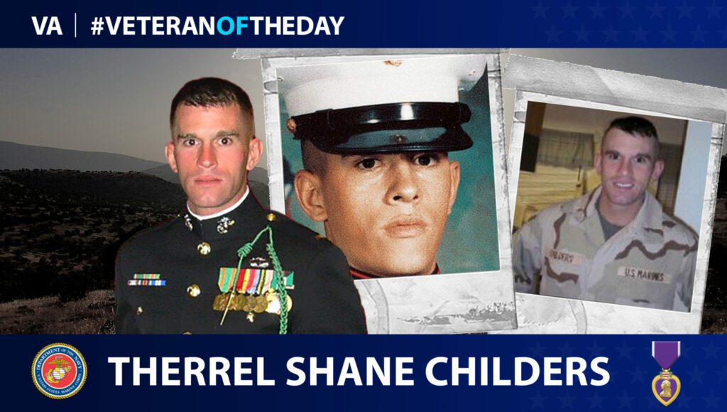 Veteran of the Day presentation for Therrel Shane Childers