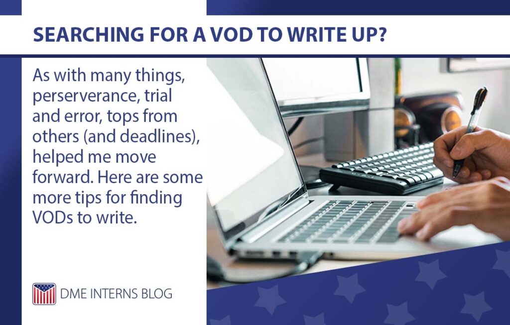Searching for a VOD to write up?