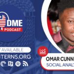 Headshot of young man in suite next to DME Podcast logo
