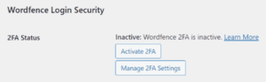Wordfence Login Security screenshot